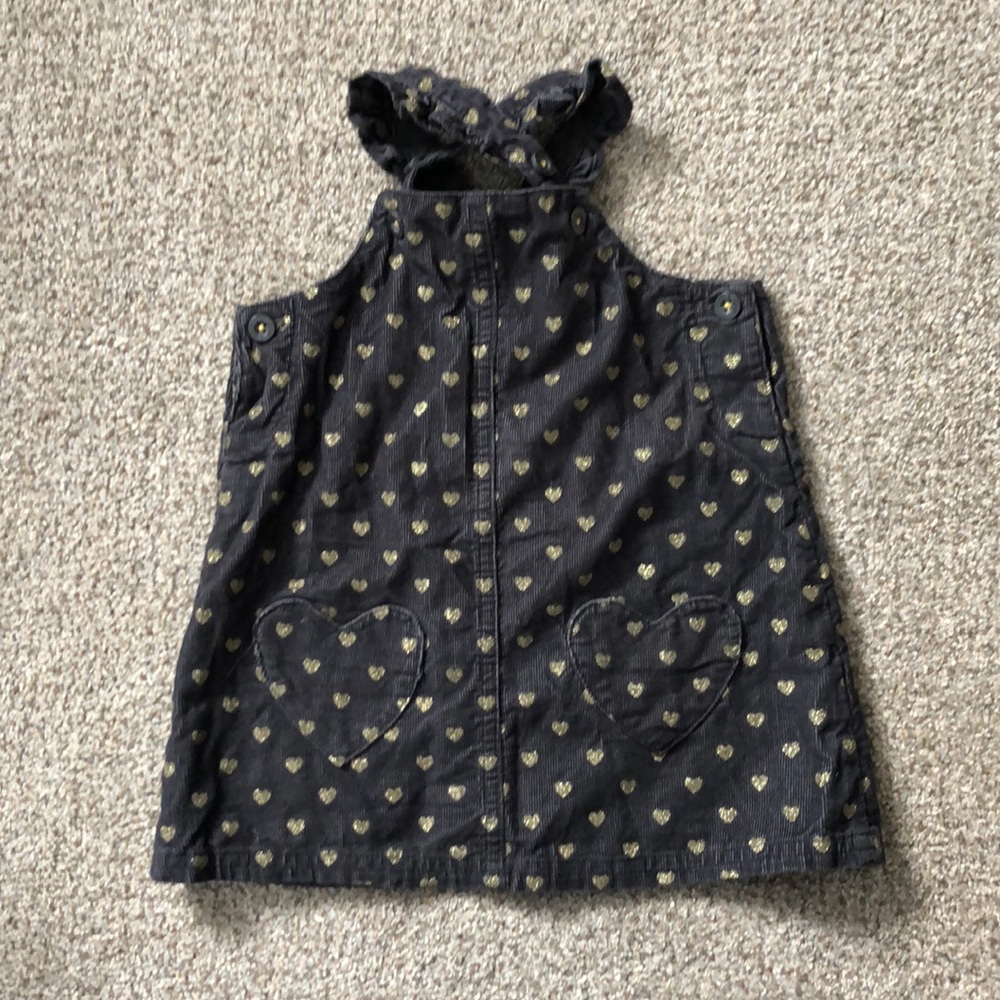 Corduroy heart print dress
